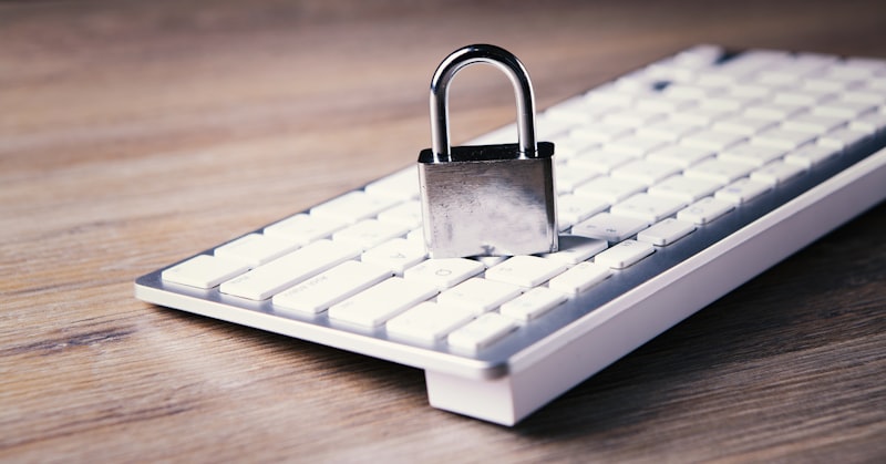 A keyboard with a padlock — every item on this checklist is a lock you add to your business defenses