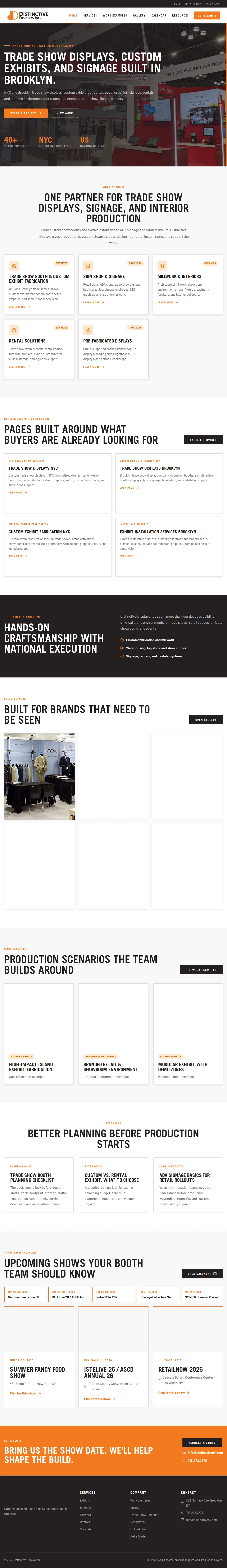 Distinctive Displays website preview