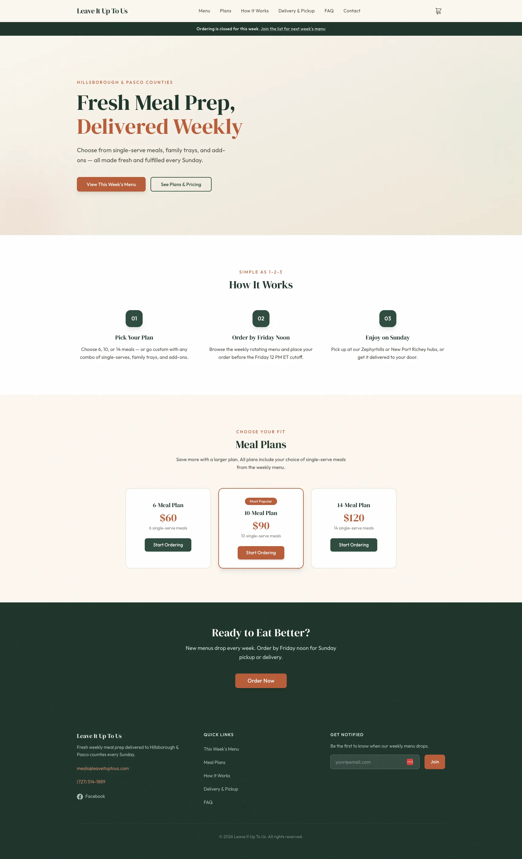 Leave It Up To Us website preview