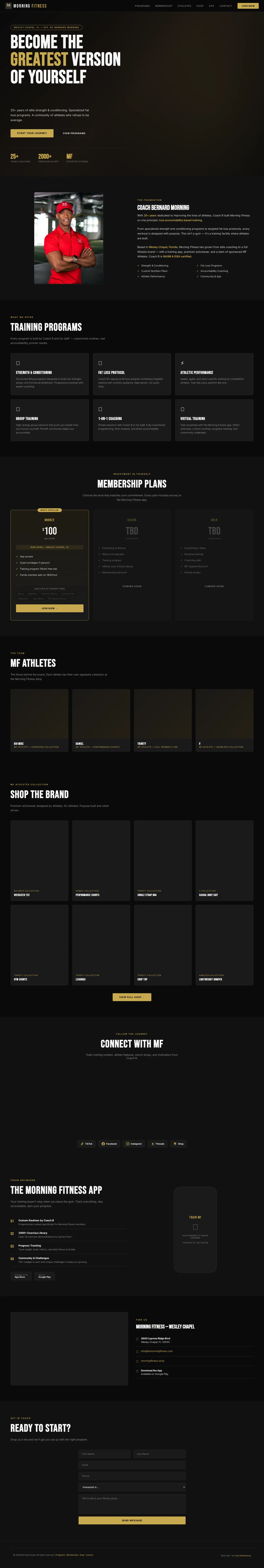 Morning Fitness website screenshot
