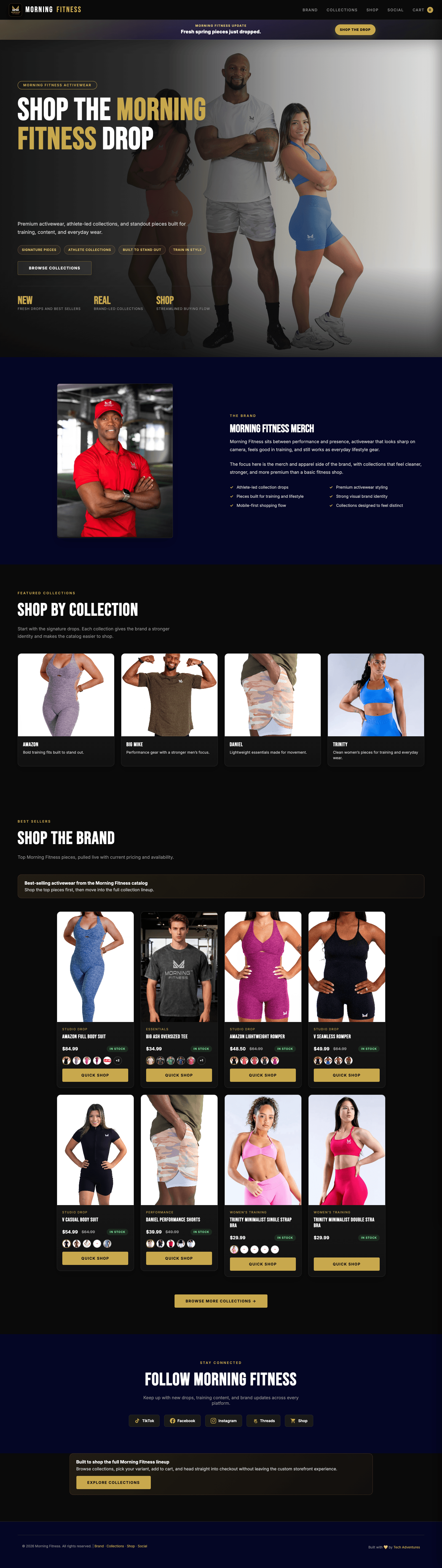 Morning Fitness Shop website preview