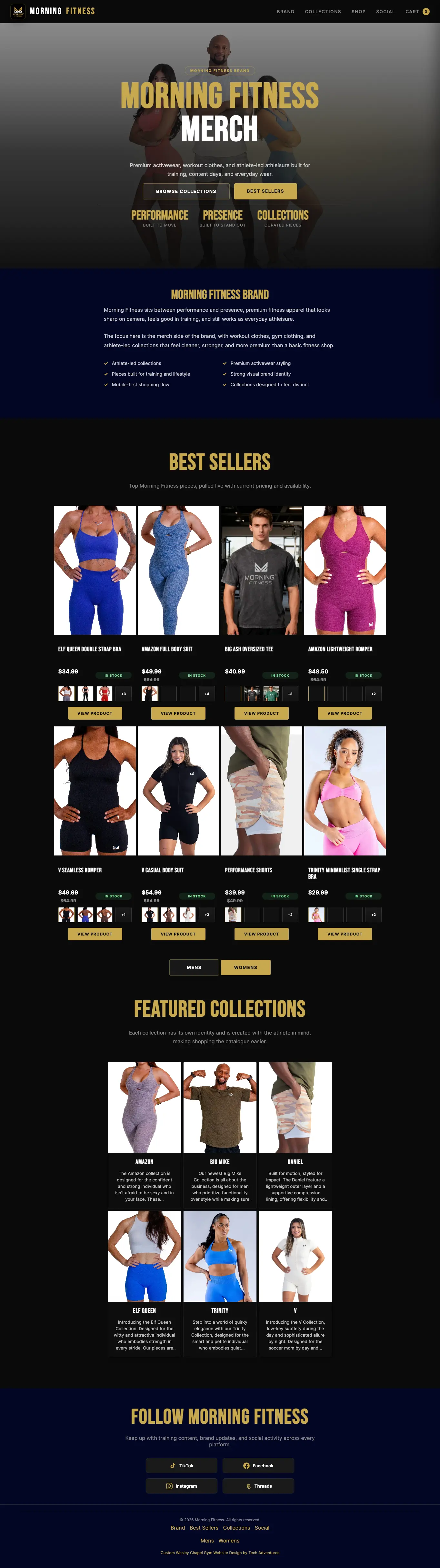 Morning Fitness website screenshot