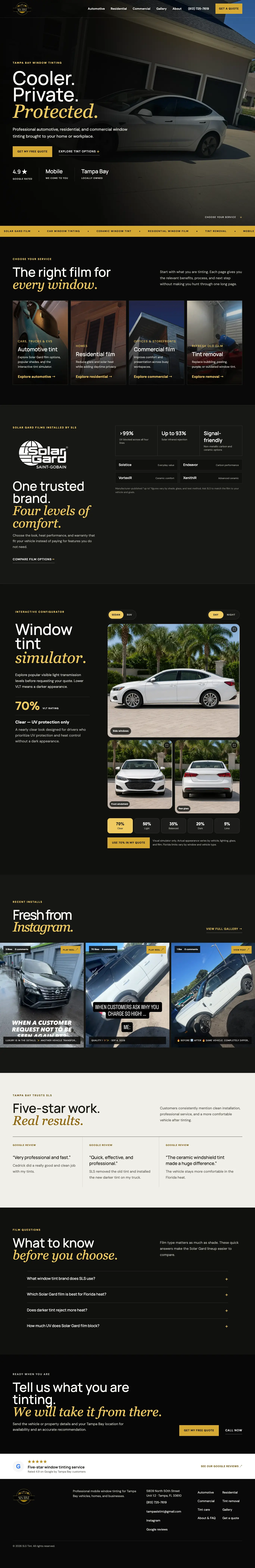 SLS Tint website preview