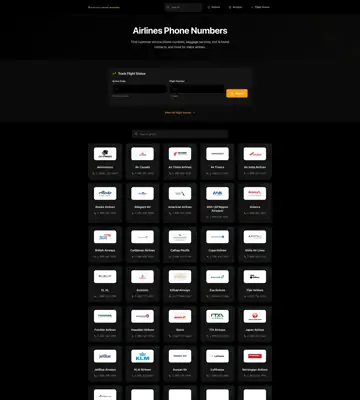 Airlines Phone Numbers website preview