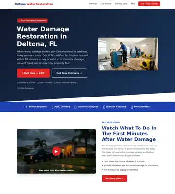 Deltona Water Restoration website preview