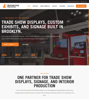 Distinctive Displays website preview